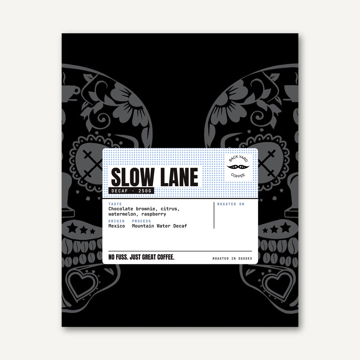 Slow Lane decaf coffee, 250g bag – Back Yard Coffee